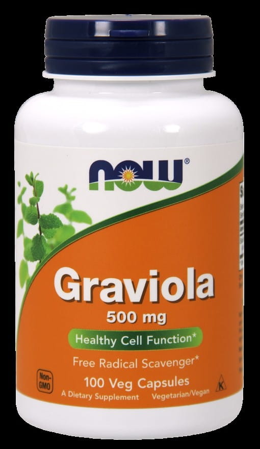 Graviola 500mg Nahrungsergänzung in Kapseln von NOW FOODS, 100 Stück, natürliche Pflanzenextrakte, für gesundes Wohlbefinden