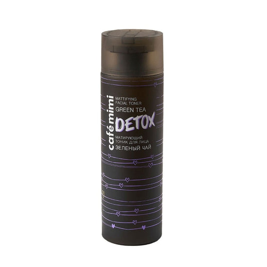 Gesichtswasser mit grünem Detox-Tee von CAFEMIMI, 200 ml, in einer klaren Flasche, ideal für die Hautpflege.