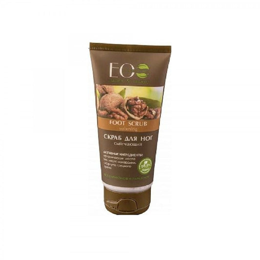 Erweichendes Fußpeeling von Eco Laboratorie, 100 ml, zeigt die cremige Textur und natürliche Inhaltsstoffe in der Dose.