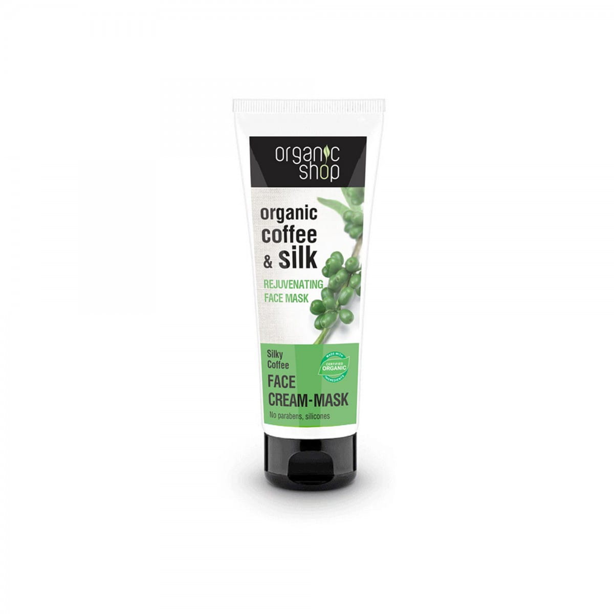 Gesichtsmaske mit glättendem Seidenkaffee 75 ml - Biogo.de