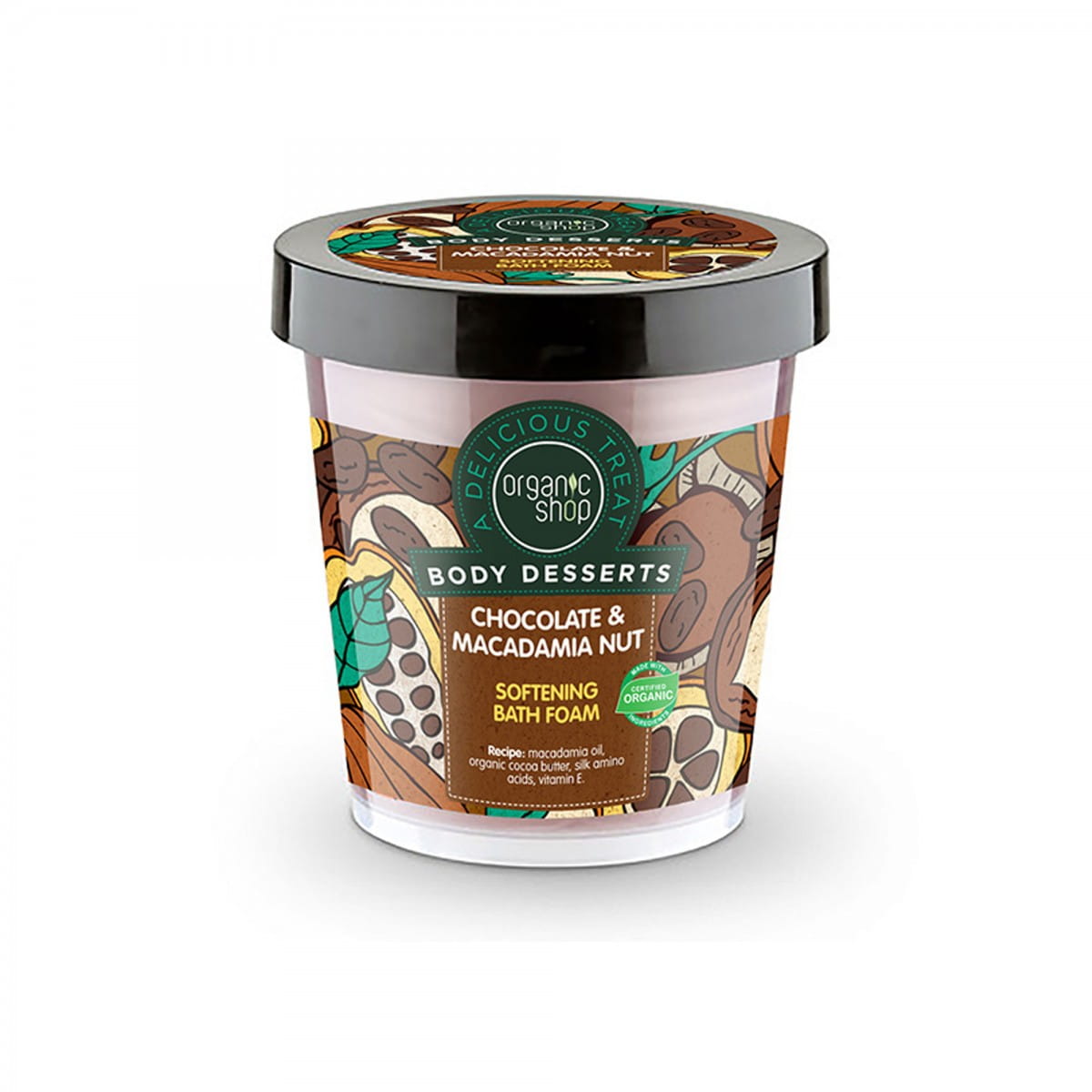 Badeschaum weichmachende Schokolade und Macadamia 450 ml - Biogo.de