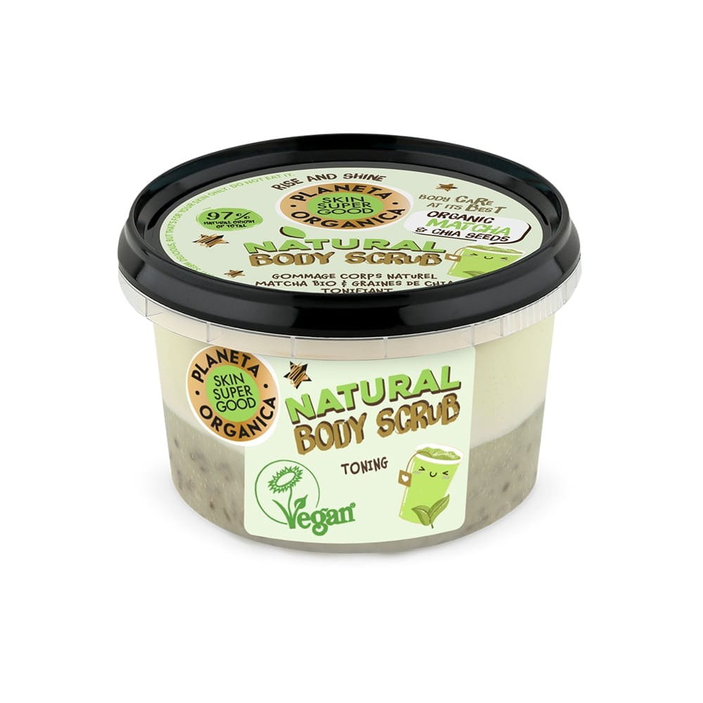 Pflegendes Körperpeeling Matcha & Chiasamen 250 ml - Biogo.de