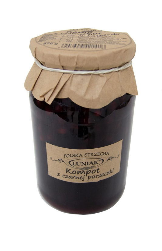 LUNIAK Johannisbeerkompott in 870g Dose, fruchtiges rotes Johannisbeerpüree mit sichtbaren ganzen Beeren.