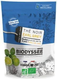 Bio Earl Grey Schwarztee, 100g, Biodyssee, im Zip-Beutel, frisch und aromatisch, mit echten Bergamotte-Noten.