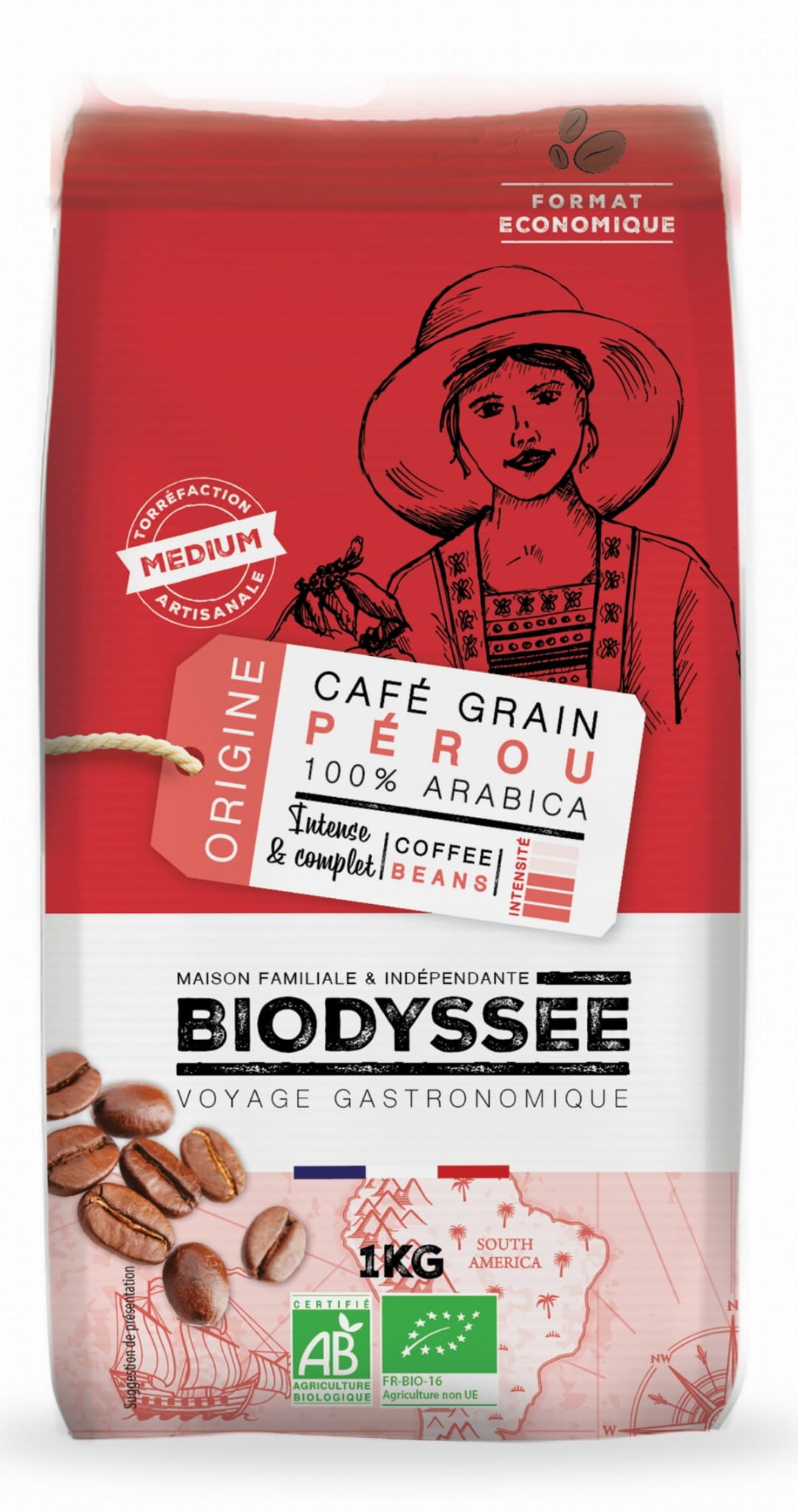 Káva 100% Arabica zrná peruánska 1 kg ECO BIODYSSEE