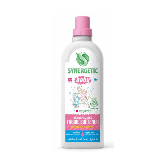 Biologischer Babywäschespüler von Synergetic, 1 Liter Flasche, umweltfreundliche und sanfte Wäschepflege für Babys