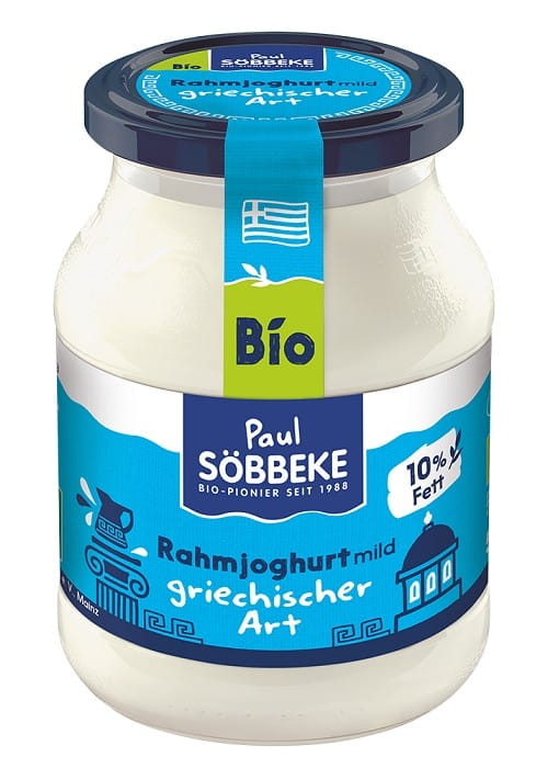 Natürliche griechische Joghurtcreme BIO 500 g (Glas) - SOBBEKE