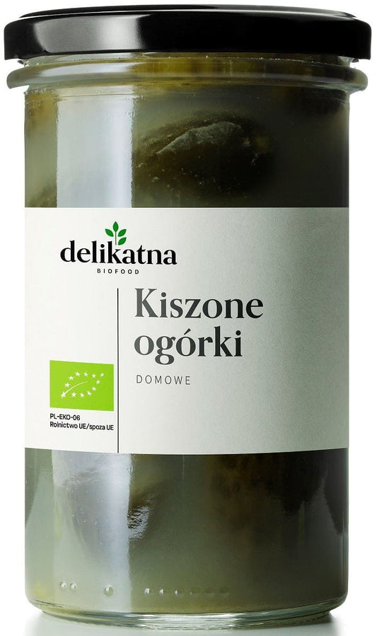 Eingelegte Bio-Gurken von DELIKATNA in 500 g Packung, frisch und knackig, ideal für Salate und Snacks