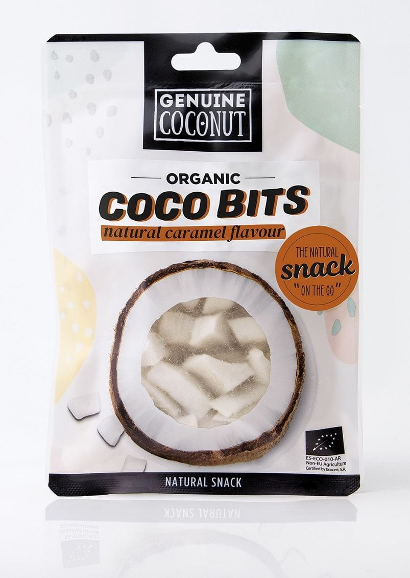 Snacks de coco fresco con sabor a caramelo sin gluten BIO 56 g - COCO REAL