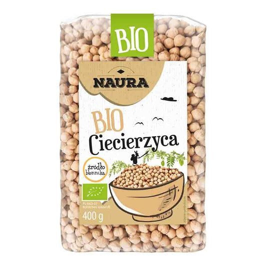 Bio Kichererbsen von Naura in 400 g Packung, frische und gesunde Hülsenfrüchte auf dem Bild