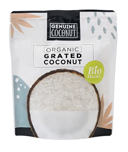 Frische, glutenfreie Bio-Kokosraspeln von BIOPLANET, 120 g, aus echter Kokosnuss, vielseitig in der Küche verwendbar