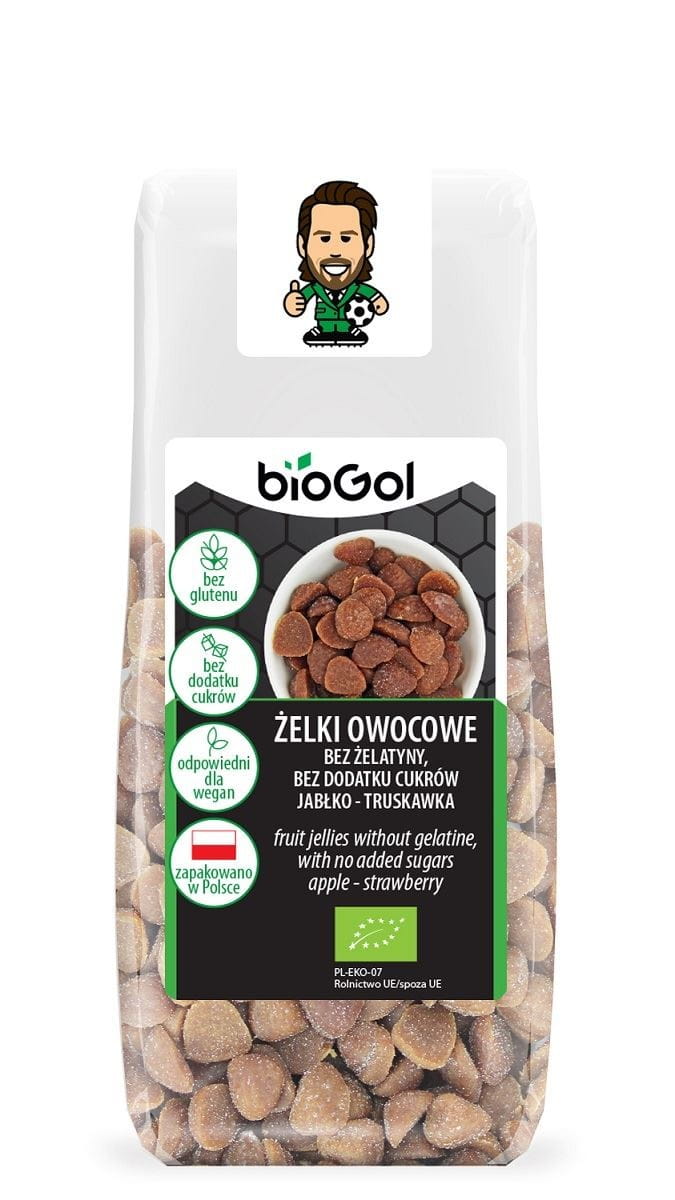 Fruchtgummis ohne Gelatine ohne Zuckerzusatz Apfel - Erdbeere glutenfrei BIO 90 g - BIOGOL - Biogo.de Immagine principale del prodotto