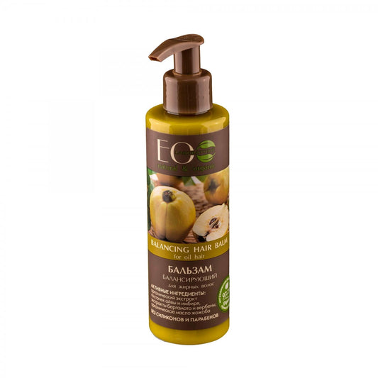 Haarspülung Balance von Eco Laboratorie, 200 ml, flasche mit grüner Verpackung und Inhaltsstoffen für gepflegtes Haar