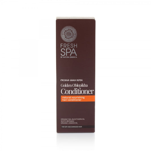 Gold Sanddorn Conditioner von EUROBIO LAB in 300 ml Flasche, für geschädigtes Haar, zeigt Conditioner mit Sanddorn-Extrakt