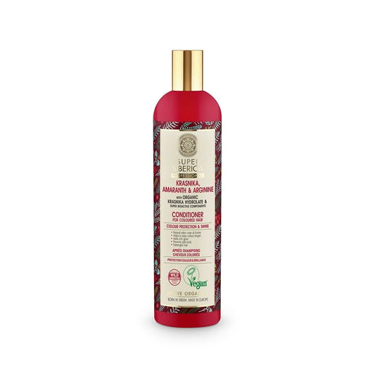 Eurobio Lab Conditioner für coloriertes Haar, schützt die Farbe und verleiht Glanz, 400 ml Flasche, zeigt Flasche und Produktbeschreibung