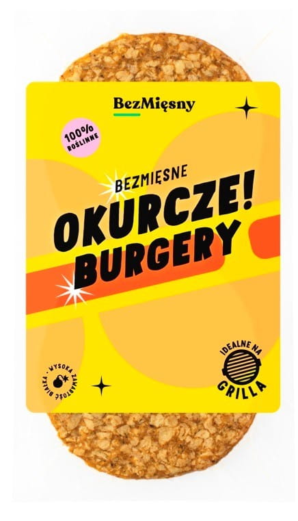 Veggie Crap-Burger von BEZMIĘSNY MIĘSNY, 180 g, pflanzliche Fleischalternative mit saftigem, fleischlosem Geschmack.