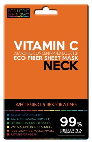 Express Nackenmaske Vitamin C von BEAUTY FACE, Hautpflege mit Vitamin C, auf einem weißen Hintergrund.