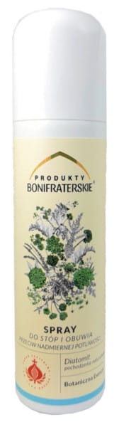 Fuß- und Schuhspray von Bonifraterskie, 150 ml, flüssiges Spray in Pumpspender für frischen Duft und Hygiene.