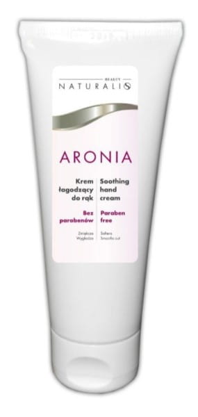 Aronia Handcreme von NATURALIS, 75 ml, zeigt die cremige Textur und natürliche Inhaltsstoffe in einer stilvollen Verpackung.