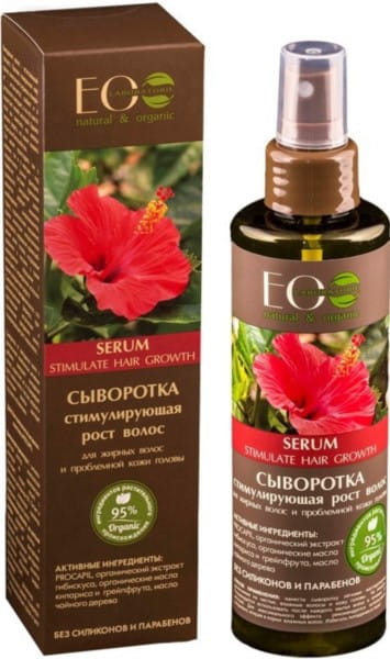 EOLAB Haarserum zur Anregung des Haarwachstums, in einer Flasche mit 200 ml, auf einem weißen Hintergrund.