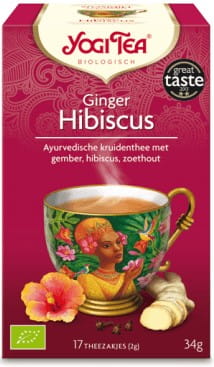 Tisane gingembre hibiscus BIO 17x2g YOGI TEA