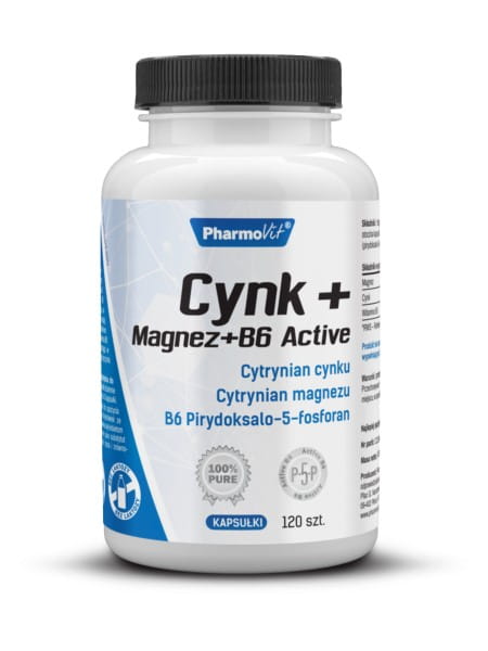 Vitamin zinc, magnesium B6 active 120 capsules - PHARMOVIT