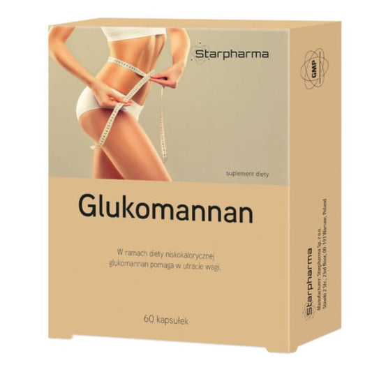Drei Packungen Starpharma Glucomannan Kapseln zur Unterstützung beim Gewichtsverlust, 60 Stück pro Packung