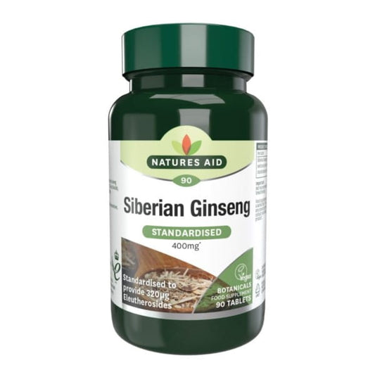 Sibirischer Ginseng in 90 Tabletten von Natures Aid, 400 mg, natürliche Nahrungsergänzung für Energie und Vitalität