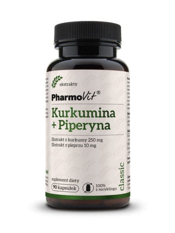 Kurkumín, extrakt z piperínu, 90 kapsúl - PHARMOVIT