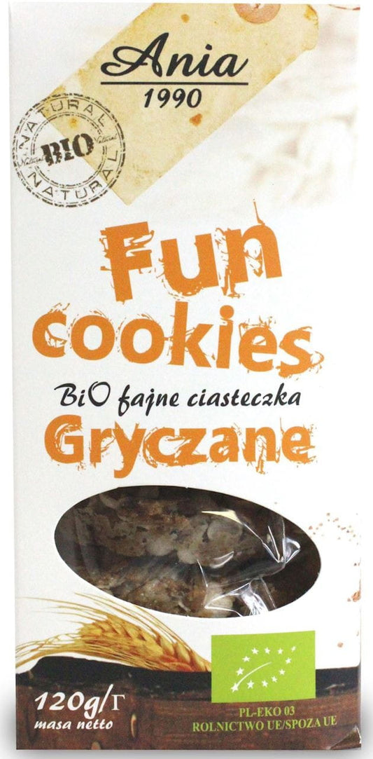 Lustige Buchweizenkekse BIO von BIO ANIA, 120 g, knusprige Kekse mit Buchweizen für gesunden Genuss.
