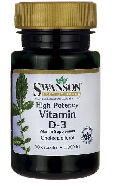 Vitamin D3 hochwirksames Vitamin D-3 Cholecalciferol 1000 IE 30 Kapseln SWANSON