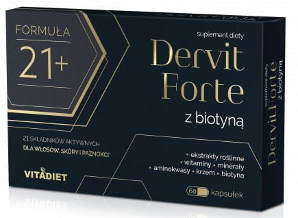 Dervit FORTE con biotina 60 cápsulas para cabello VITADIET