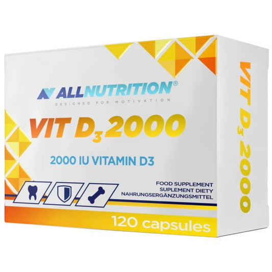 Vitamin D3 2000 von ALLNUTRITION, 120 Kapseln, Nahrungsergänzungsmittel für Vitamin D3.