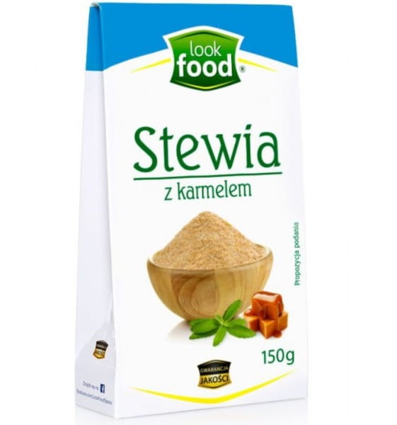 Schauen Sie Lebensmittel Stevia mit Karamell 150 g