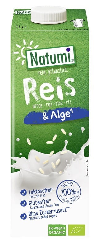 Bebida de arroz con algas sin az�cares a?adidos sin gluten BIO 1000 ml - NATUMI