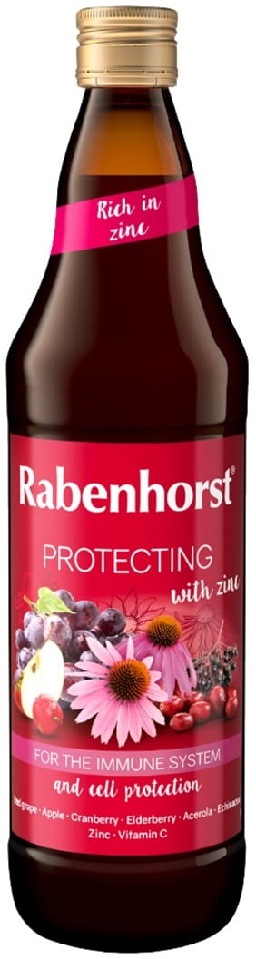 Mehrfruchtsaft mit Zink und Vitamin C in 750 ml Flasche von RABENHORST, frischer Saft mit bunten Früchten und Vitaminzusatz