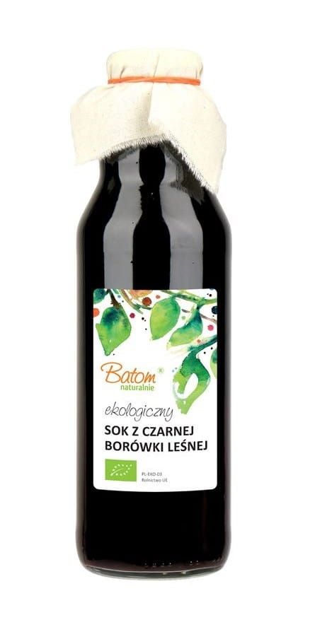 Bio-Blaubeersaft von BATOM in 750 ml Flasche, frischer und reiner Blaubeersaft mit natürlichen Inhaltsstoffen.