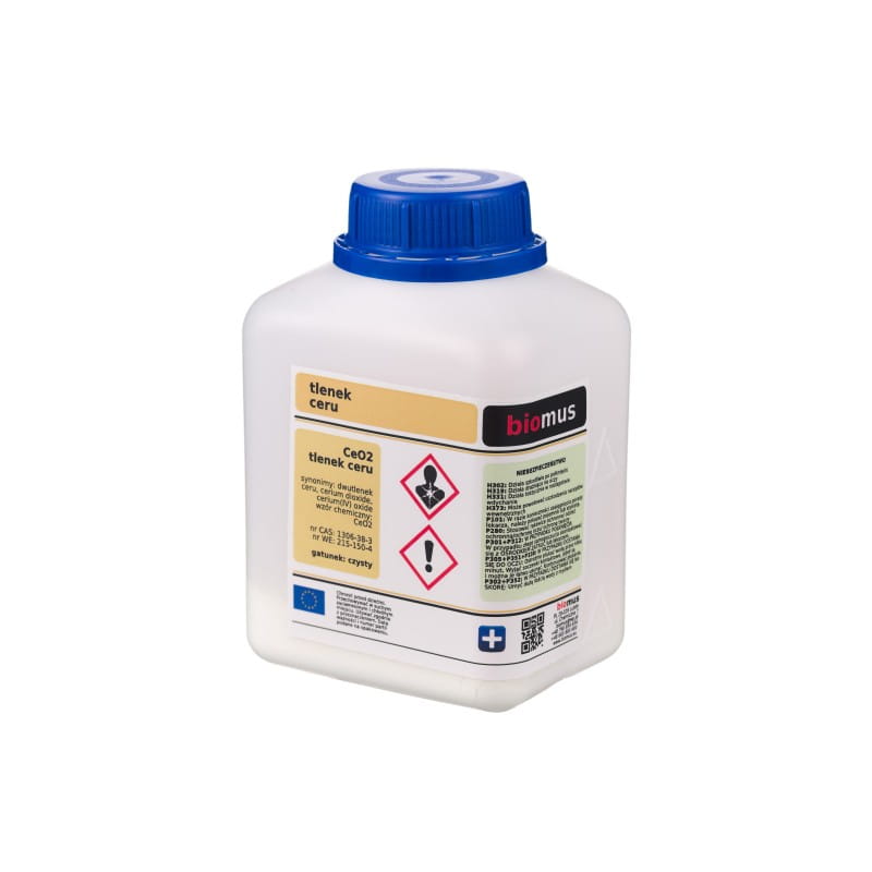 Ceroxid Cerdioxid in 100g Verpackung von BIOMUS, weißes Pulver, chemisches Reagenz für Labor und industrielle Anwendungen