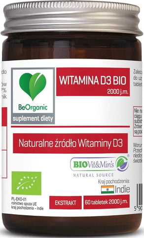 Vitamin D3-Extrakt BIO 60 Tabletten 50 mcg (2000 IE) - BE ORGANIC