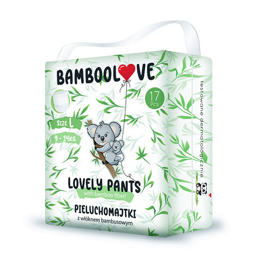Windelhosen mit Bambusfaser, Größe L 9 - 14 kg (17 Stück) - BAMBOOLOVE - Biogo.de