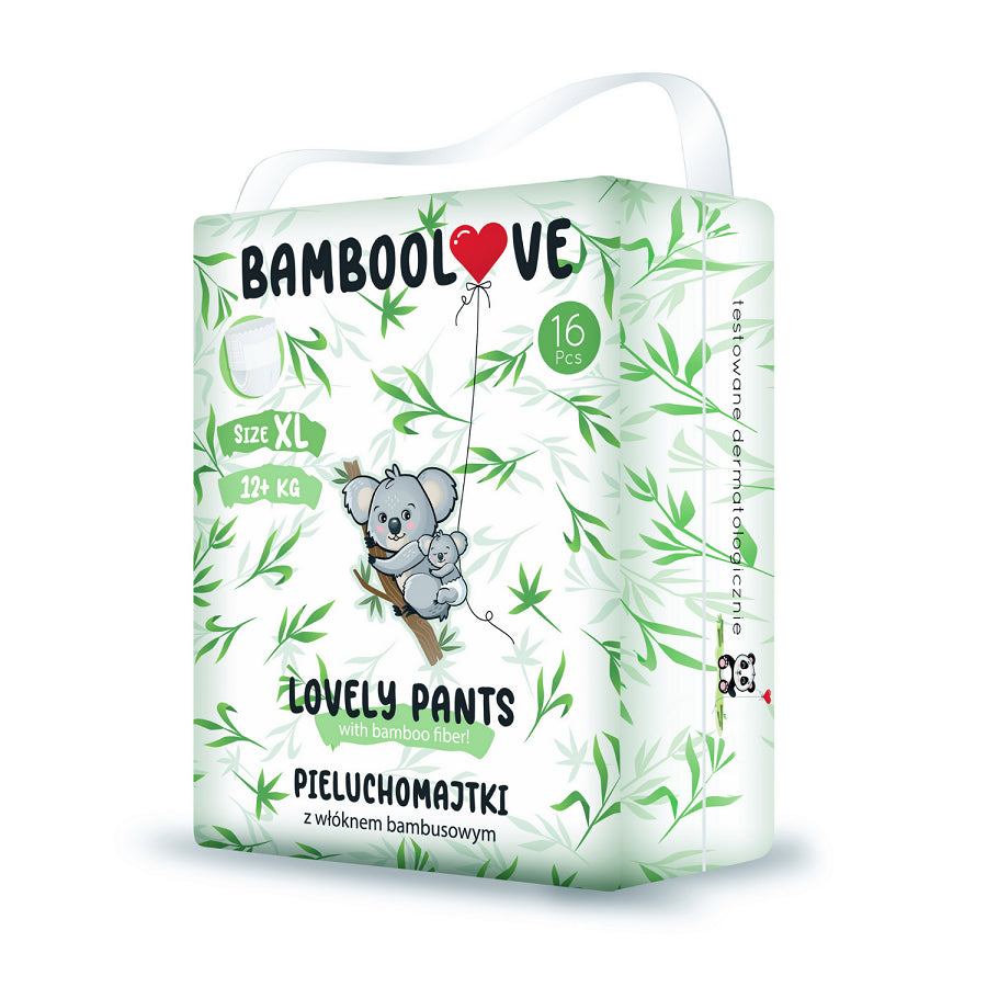 Diaper pants with bamboo fiber size XL 12 + kg (16 pieces) - BAMBOOLOVE