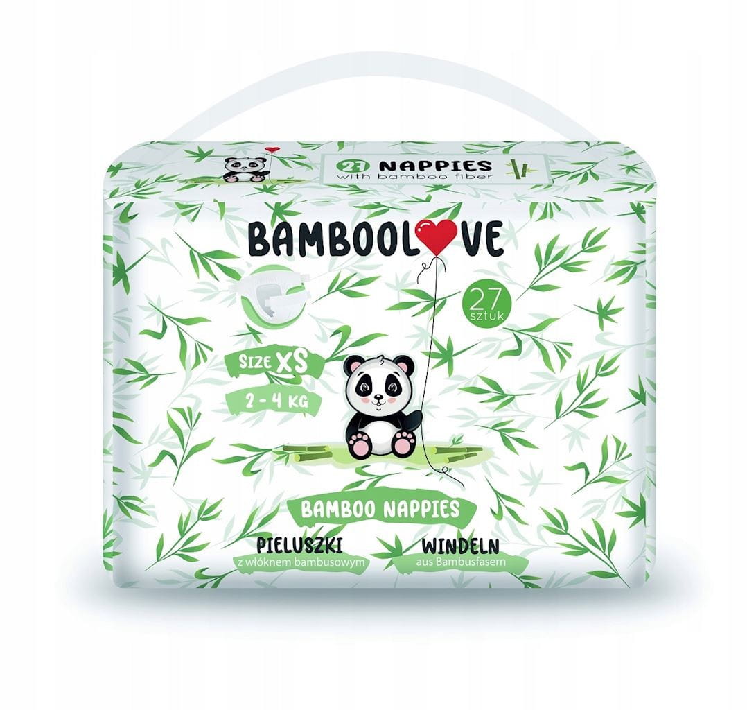 Bamboo fiber diapers size. xs 2 - 4 kg (27 pieces) - BAMBOOLOVE