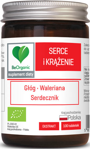 Tabletten zur Unterstützung von Herz und Kreislauf BIO 100 Stück (500 mg) - BE ORGANIC