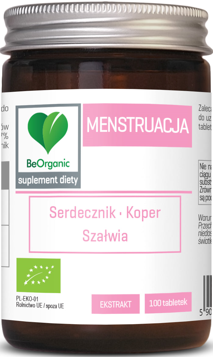 Odporúčané tablety na menštruáciu BIO 100 kusov (450 mg) - BUĎTE BIO