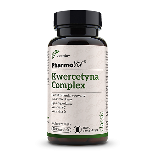 Glutenfreier Quercetin-Komplex mit 90 Kapseln von PHARMOVIT, natürliche Ergänzung für Gesundheit und Wohlbefinden.