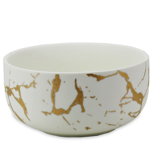 Weiße und goldene Matcha-Teetasse aus Keramik, 320 ml, mit eleganten Goldakzenten, ideal für Matcha-Getränke von MATCHA MAGIC