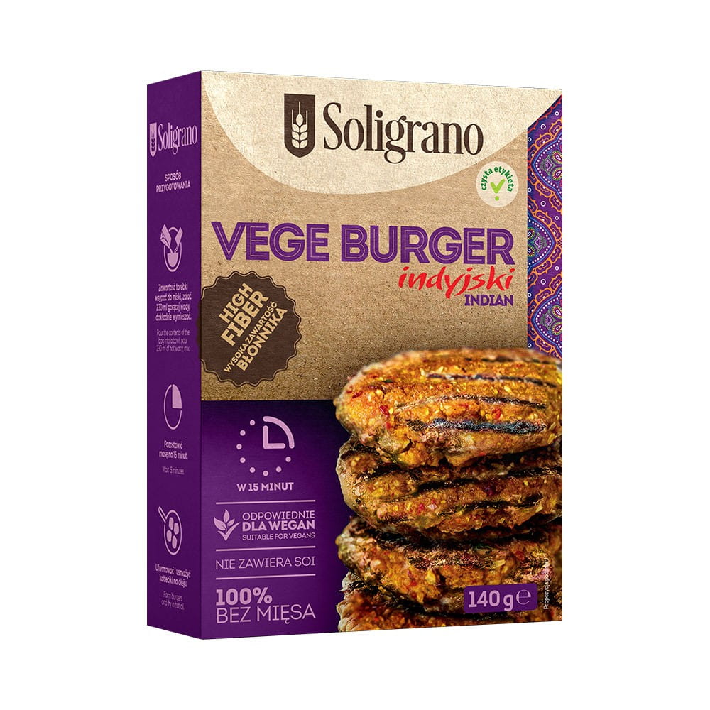 Burger végé indien 140 g - SOLIGRANO