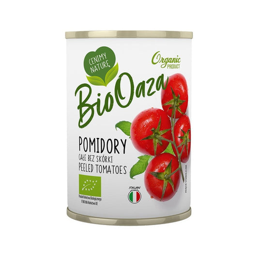 Dosen-Tomaten Zoll BIO von BIO OASIS, griechische Bio-Tomaten in 425 ml Dose, frische und saftige Tomaten im Bild