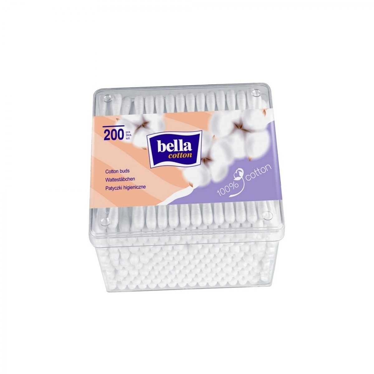 Cotton buds 100% cotton 200 pieces - BELLA COTTON