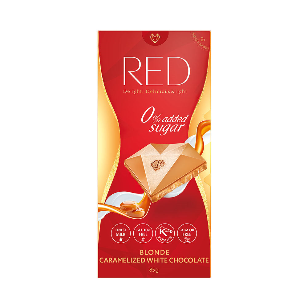Weiße karamellisierte Schokolade 85 g - ROT - Biogo.de